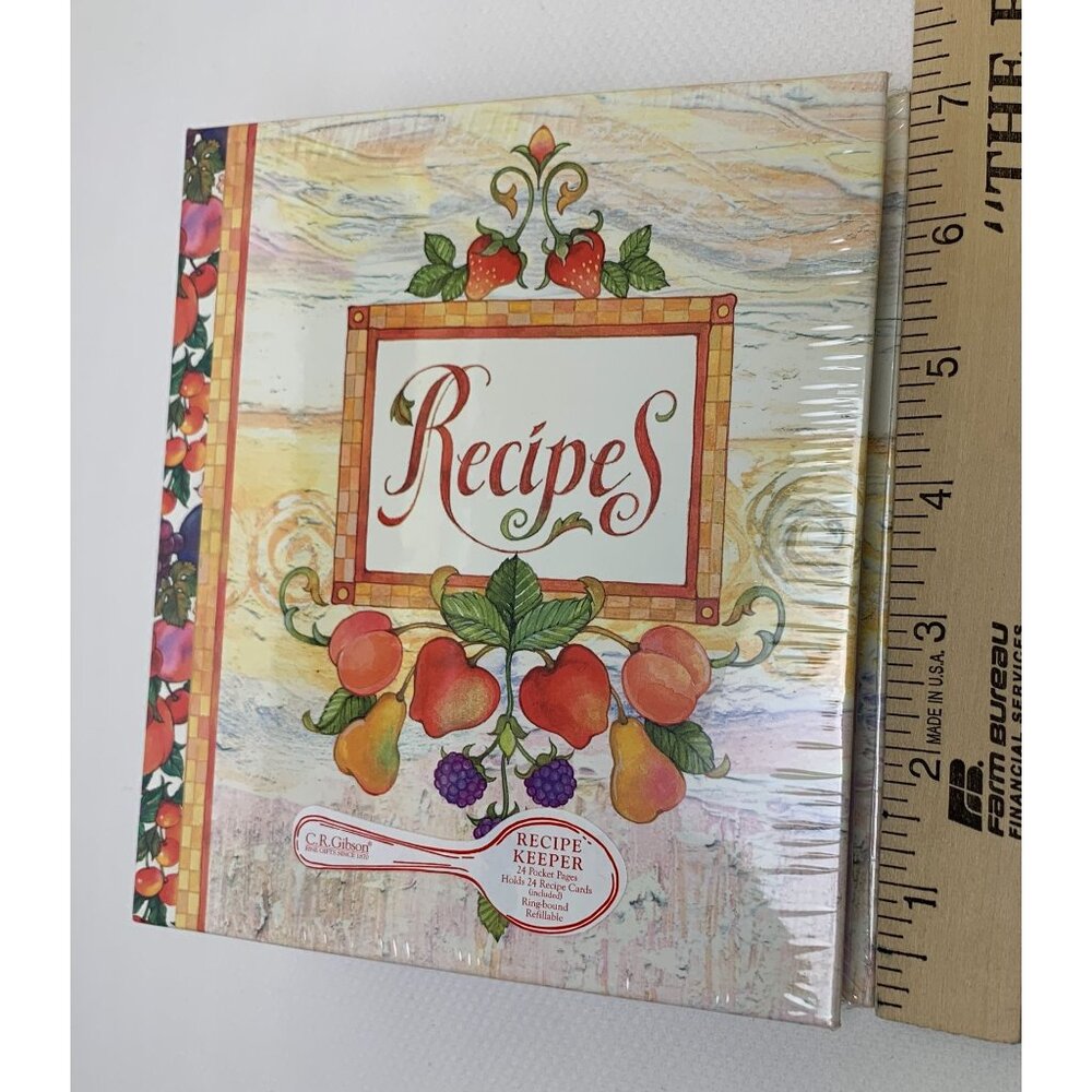 C.R. Gibson Fresh Fruit Recipe Keeper Binder 7"x6" Recipe Cards Refillable NEW - Picture 7 of 11
